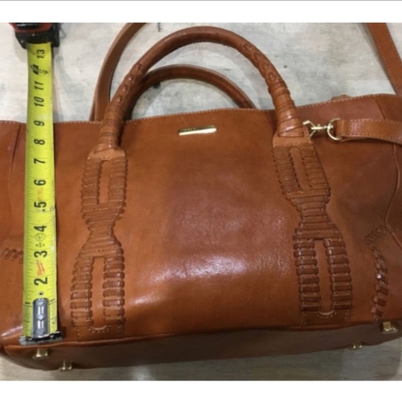 Rebecca Minkoff Leather Purse, Brown - Stitch Design Zip Closure & Pockets - Picture 8 of 9